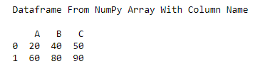 Python Pandas Dataframe From Numpy Array